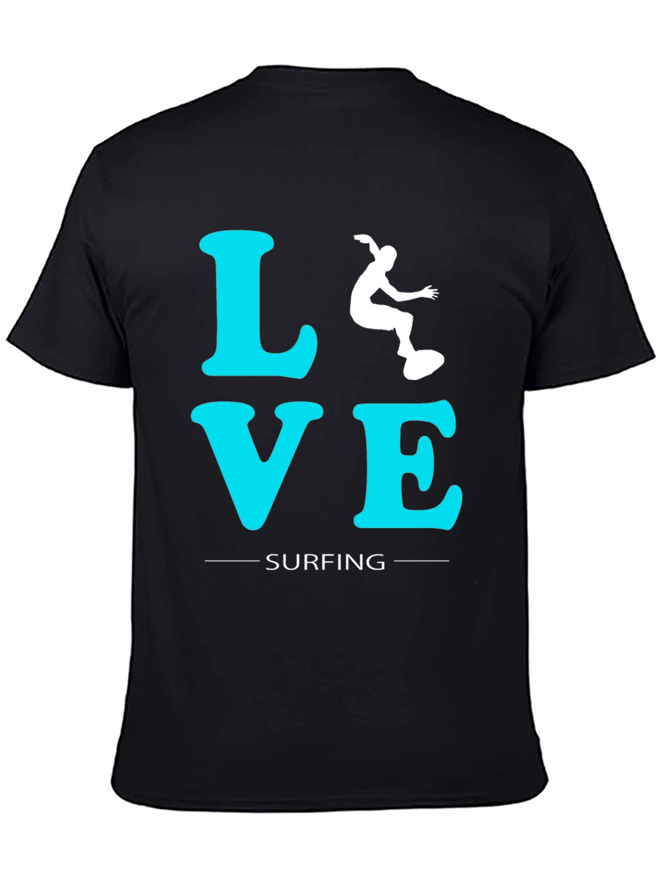 Love Surfing Graphic Tee - Black Cotton T-Shirt