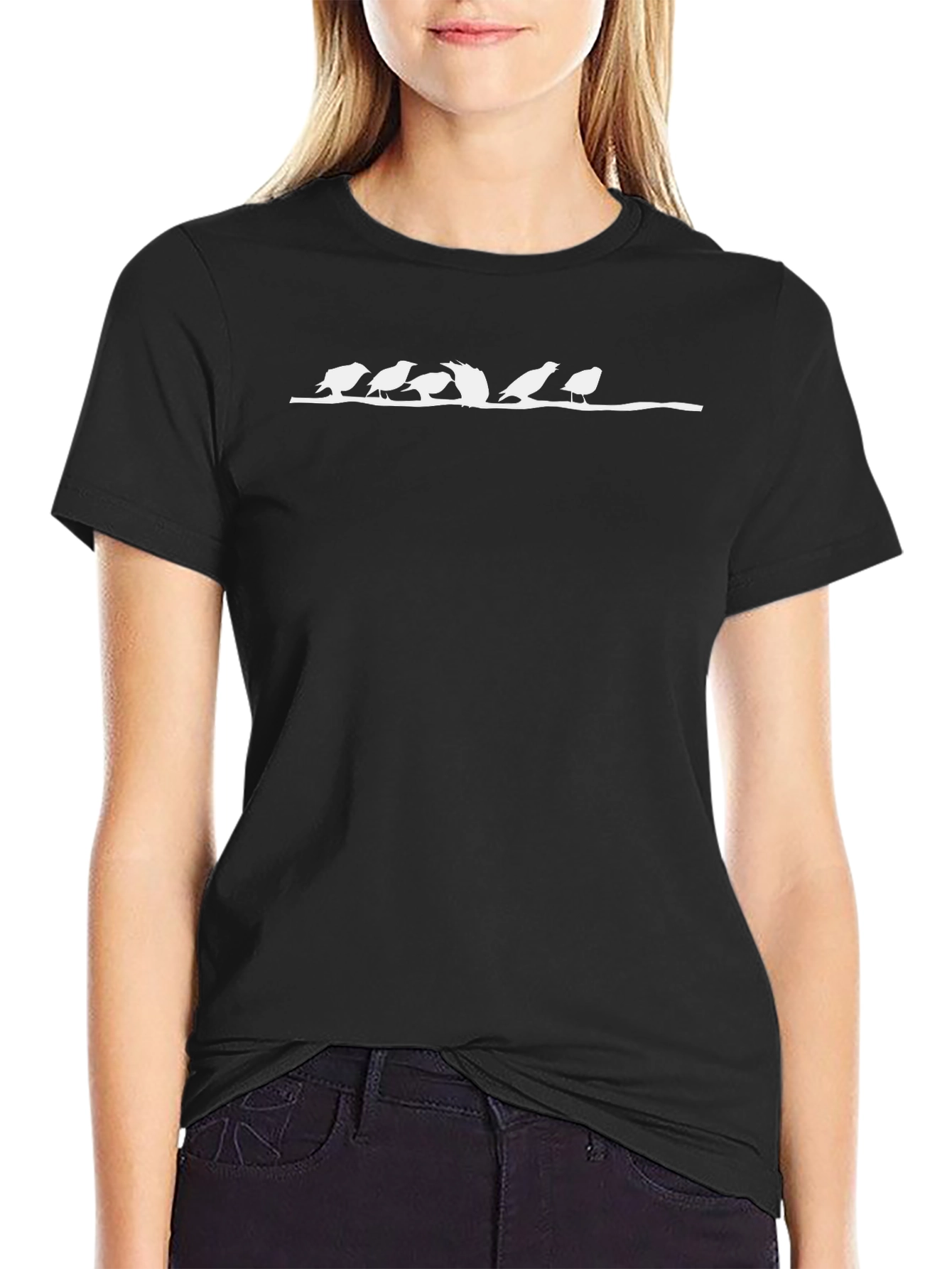 Birds on a Wire Black T-Shirt