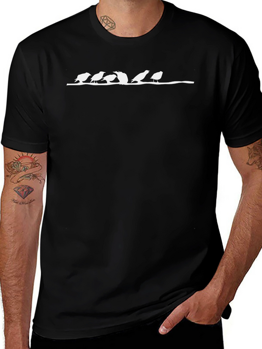Birds on a Wire Black T-Shirt