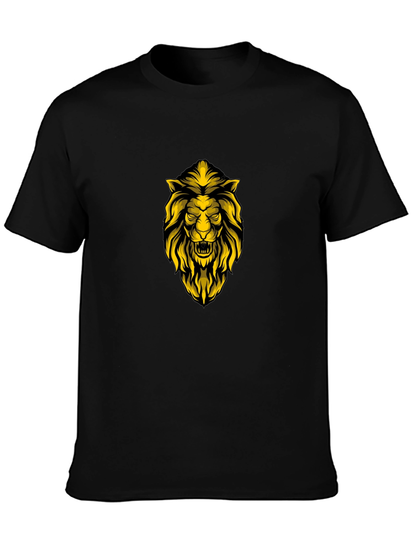 Lion Graphic Print Black T-Shirt