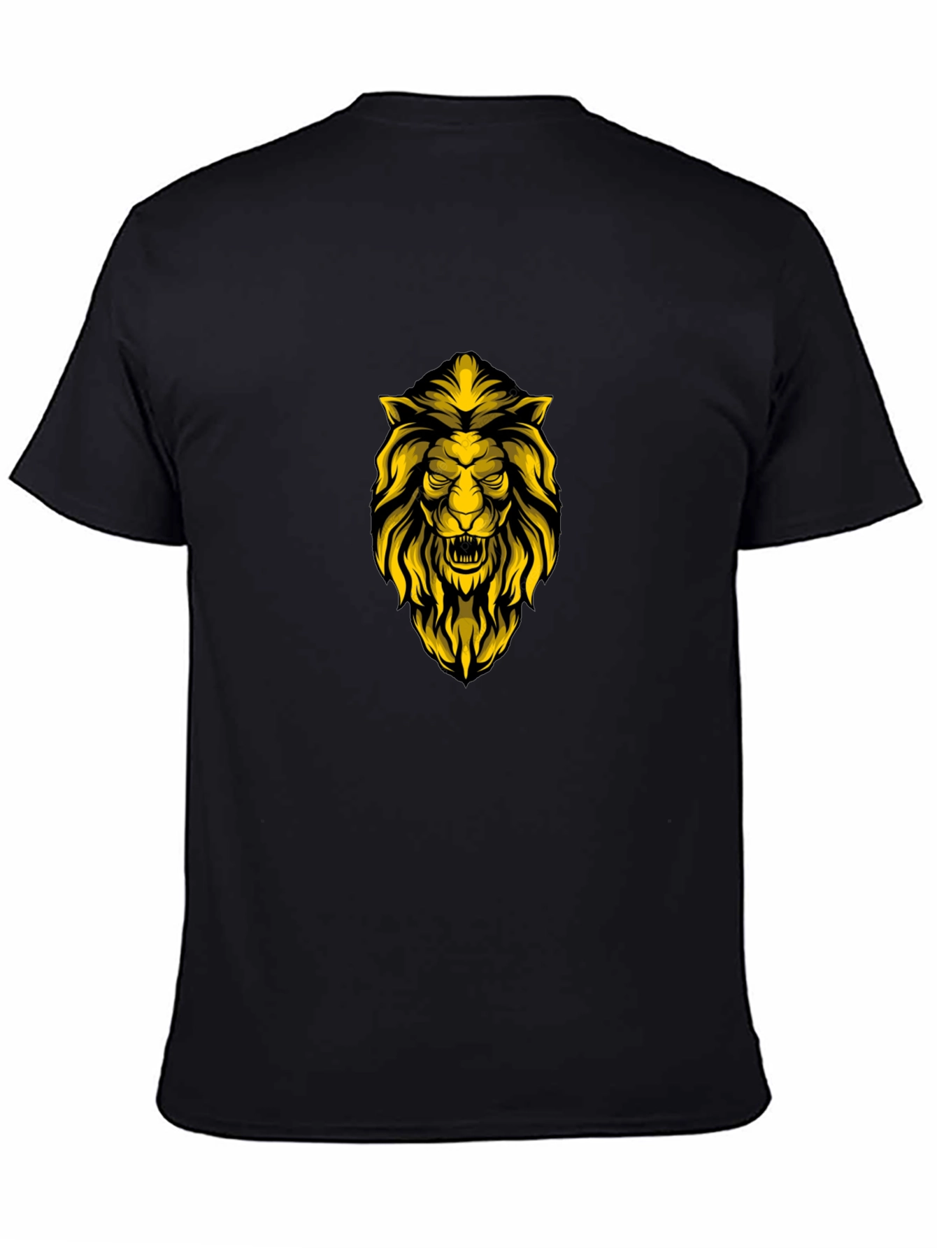 Lion Graphic Print Black T-Shirt