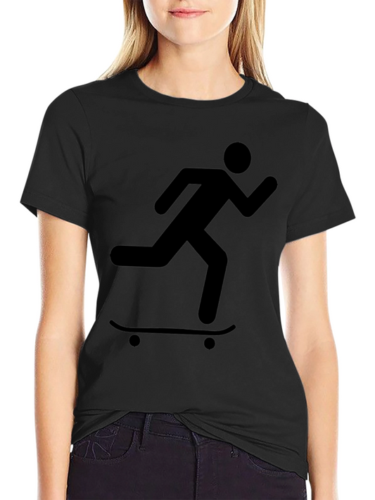 Skateboarder Silhouette Black T-Shirt