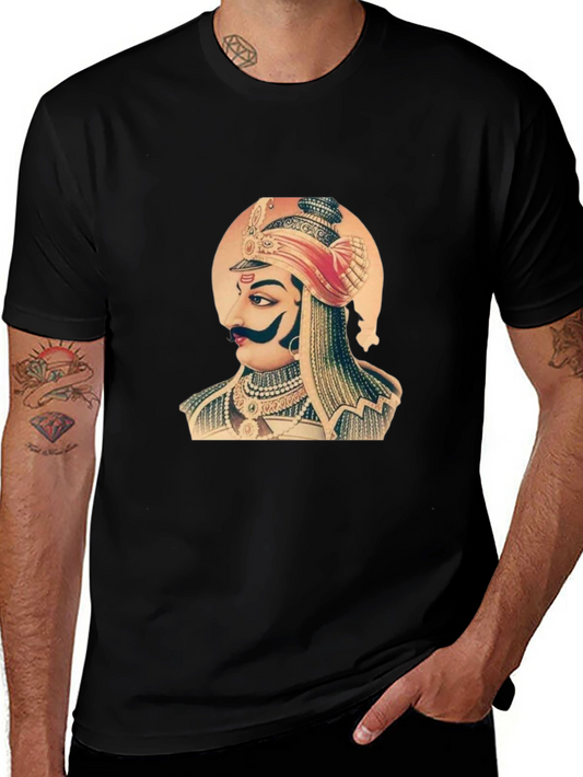 Vintage Maharaja Graphic Tee - Stylish Black T-Shirt