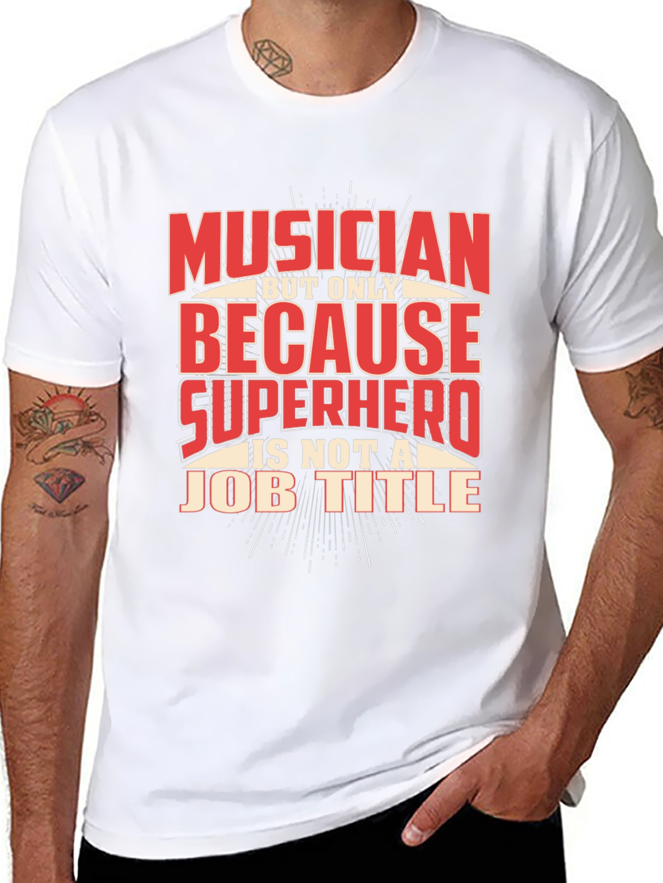 Musician Superhero Graphic Print T-Shirt