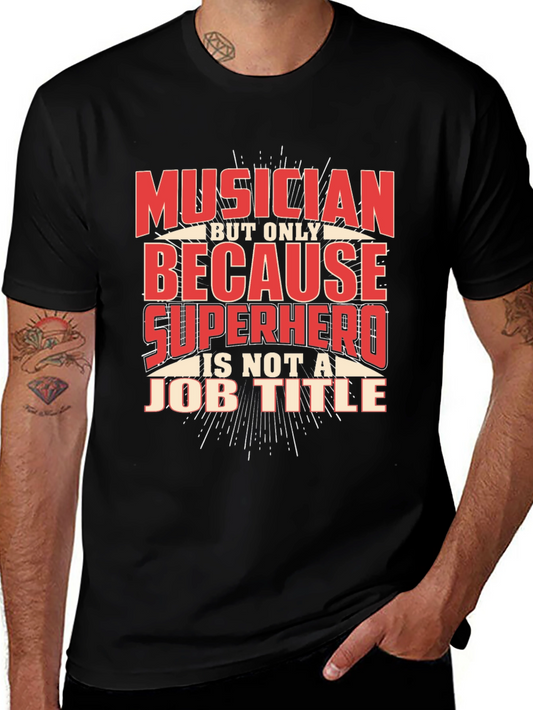 Musician Superhero Graphic Print T-Shirt