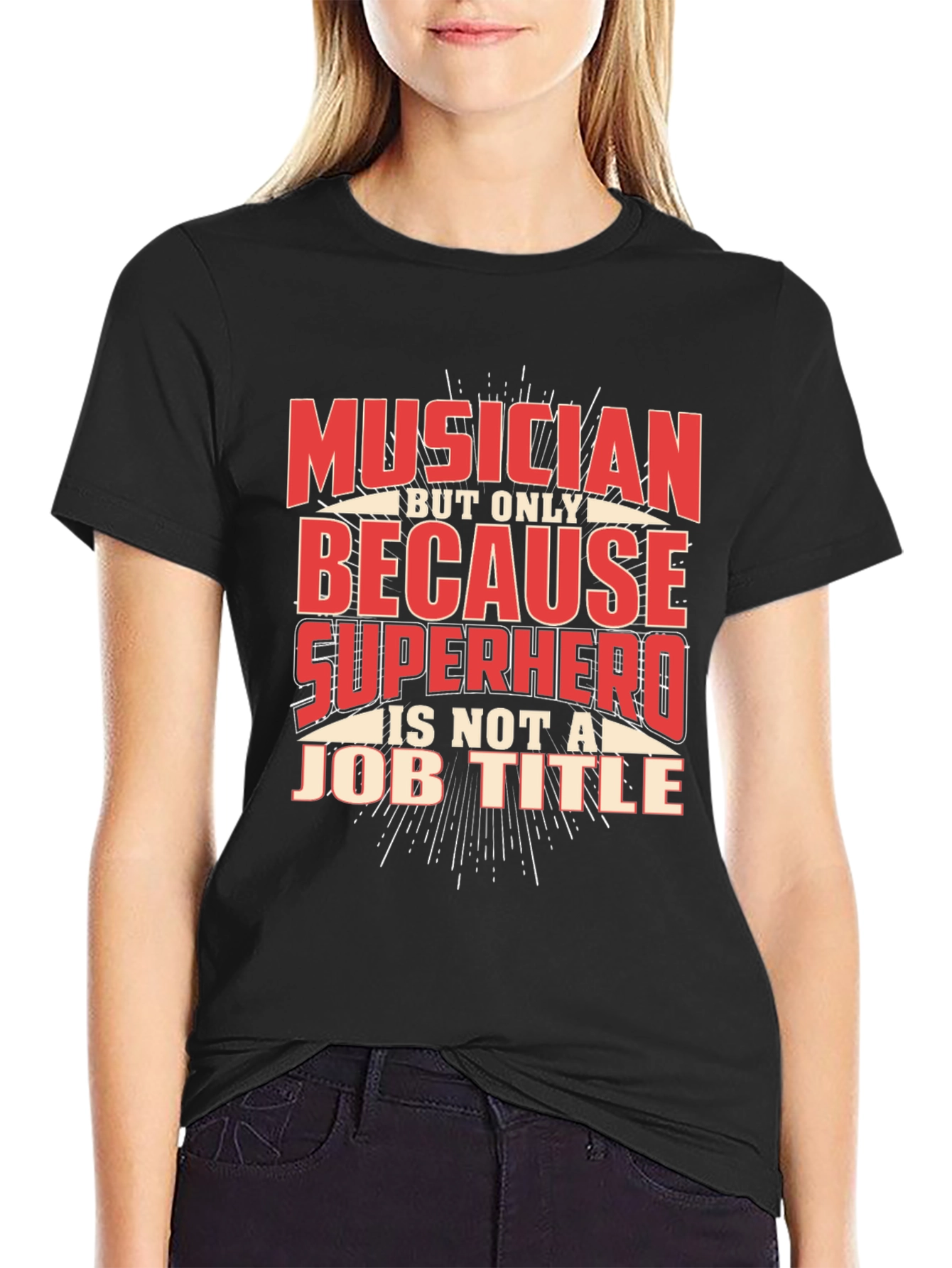 Musician Superhero Graphic Print T-Shirt