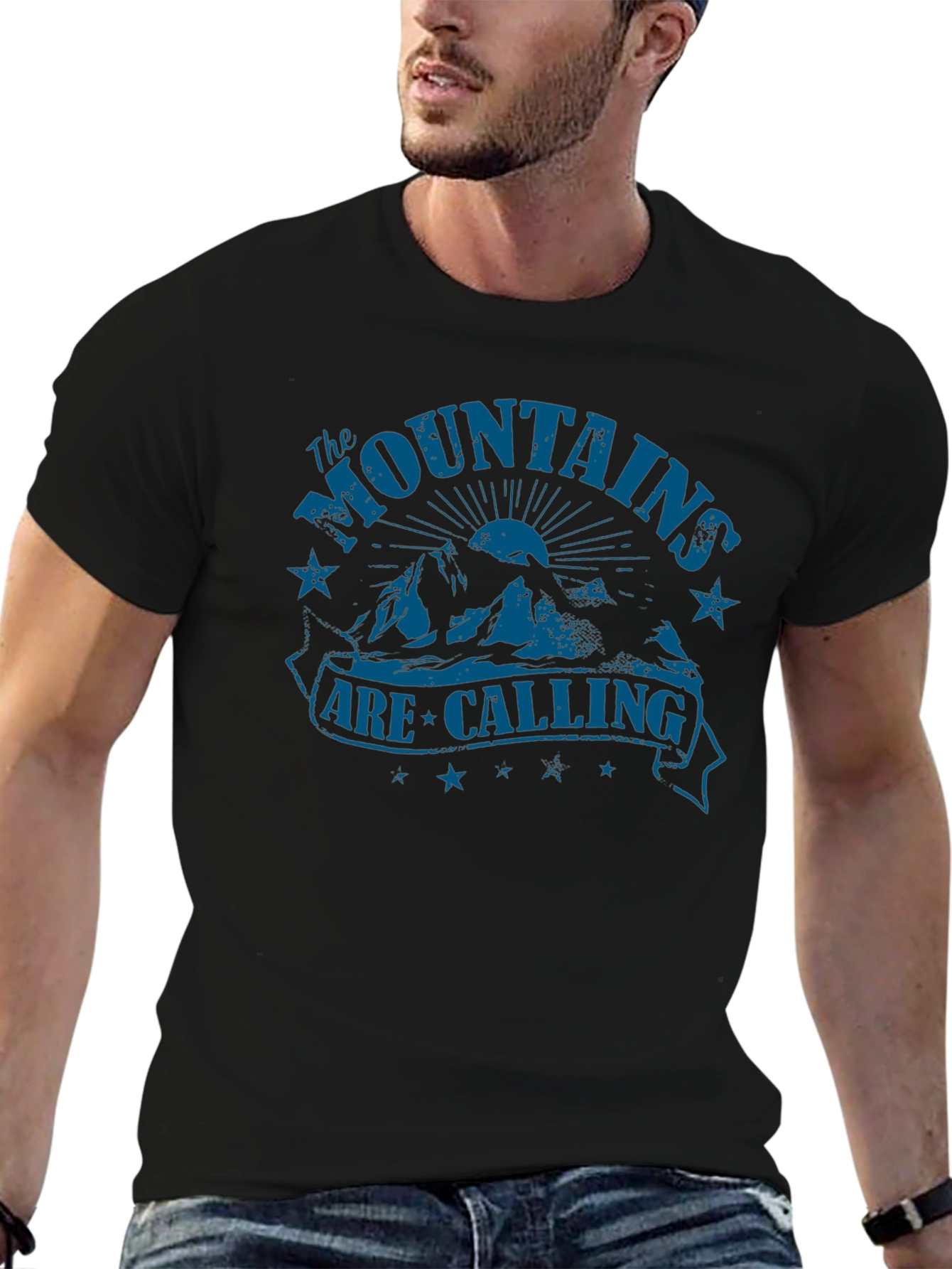 The Mountains Are Calling Black T-Shirt