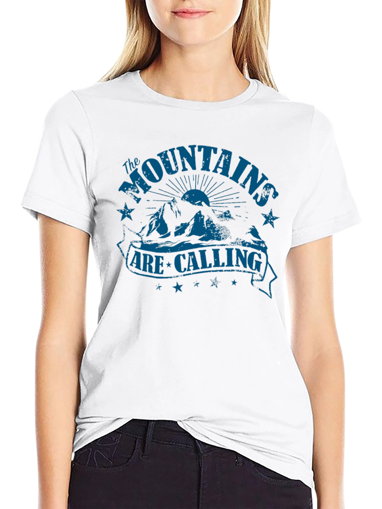 The Mountains Are Calling Black T-Shirt