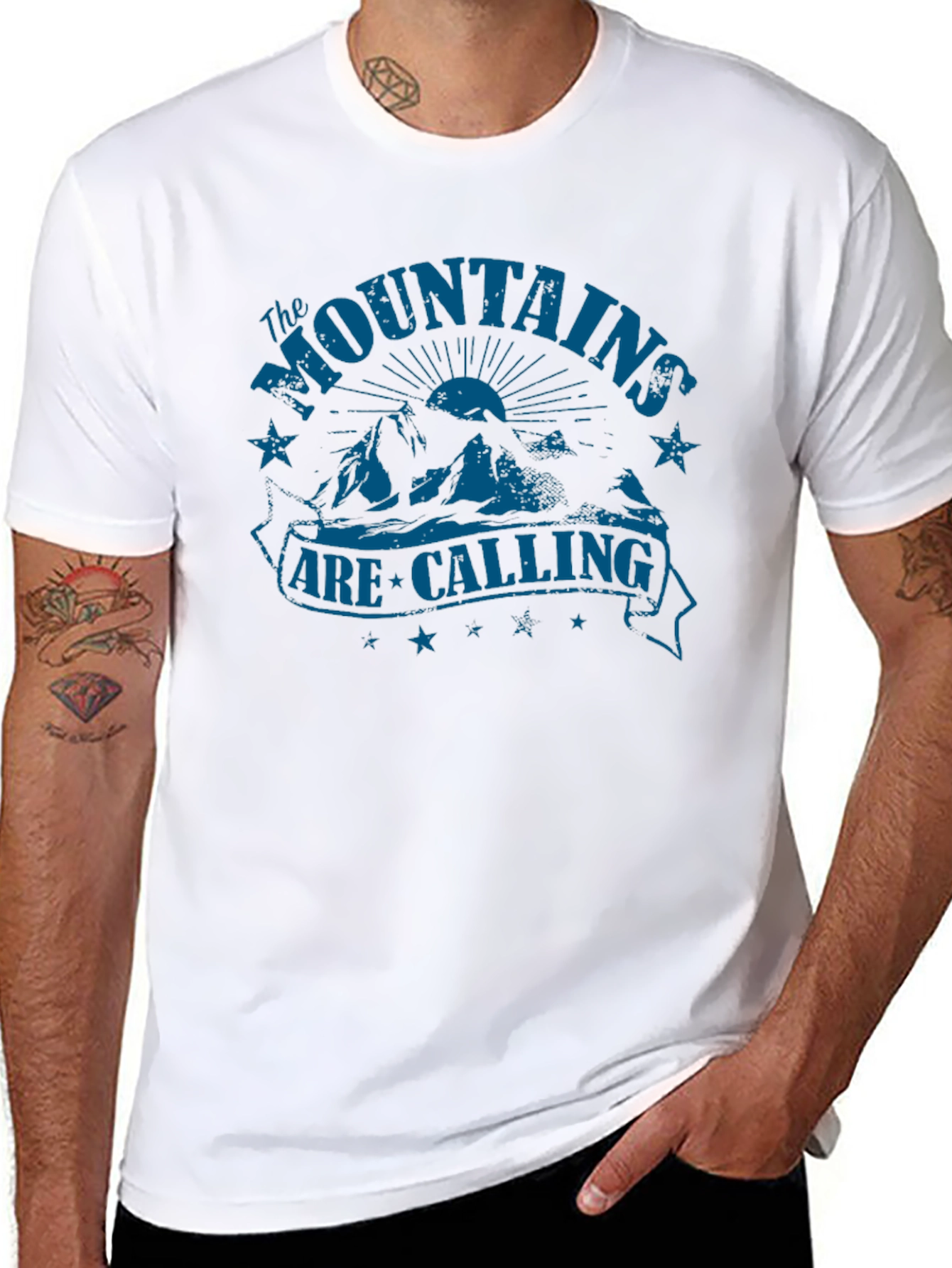 The Mountains Are Calling Black T-Shirt