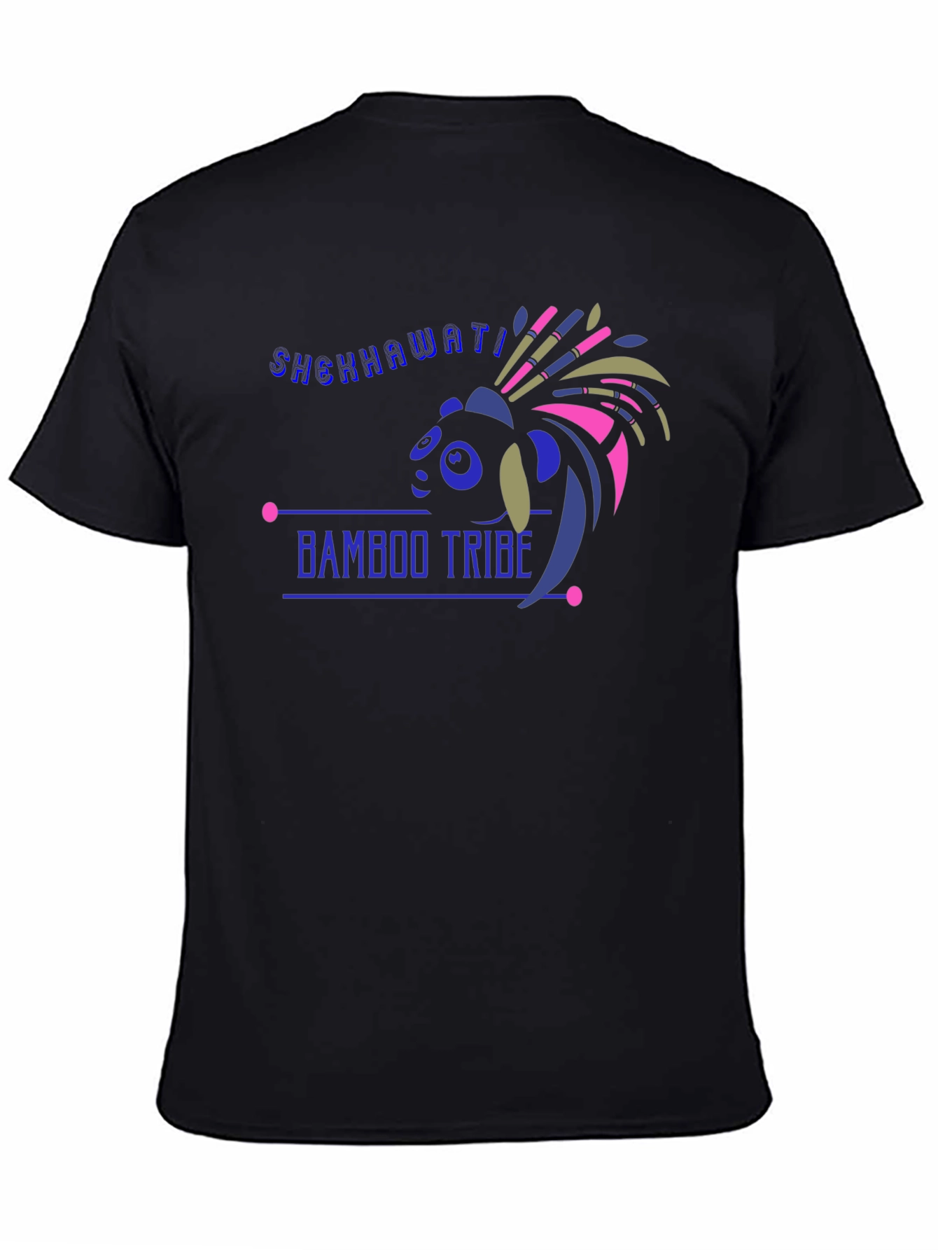 Bamboo Tribe Tee - Black Cotton Graphic T-Shirt