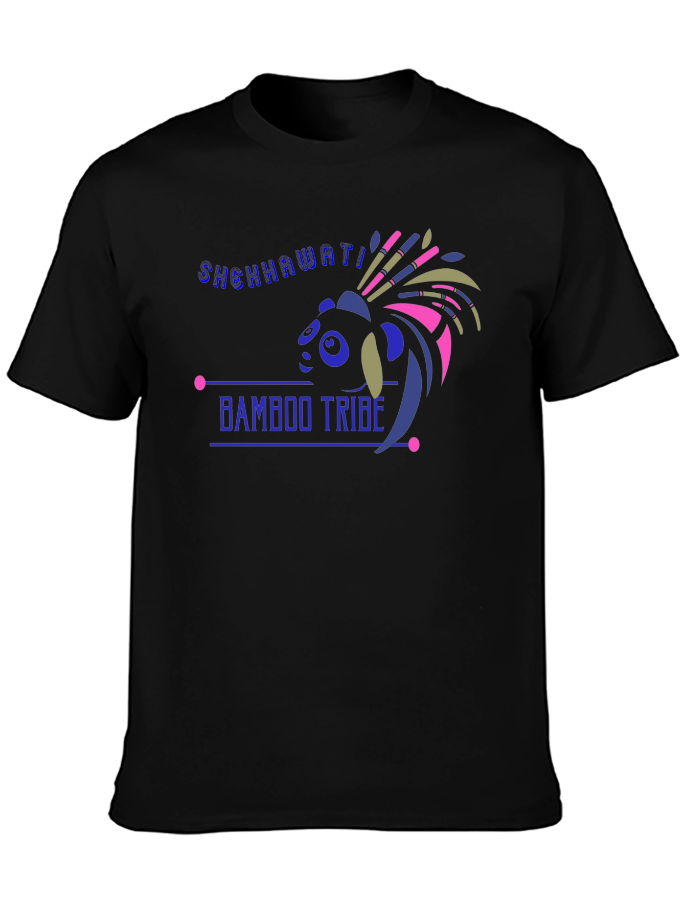 Bamboo Tribe Tee - Black Cotton Graphic T-Shirt