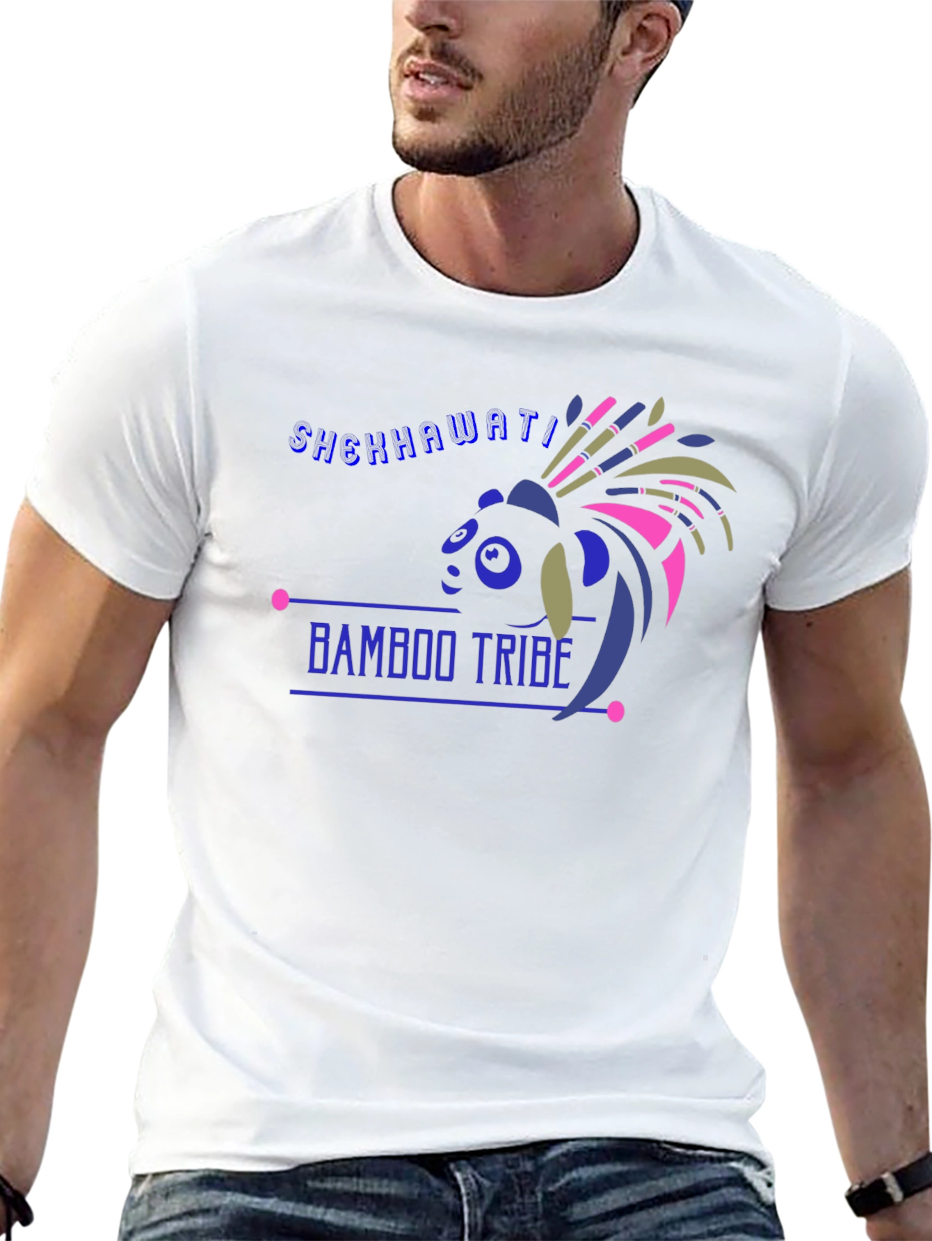 Bamboo Tribe Tee - Black Cotton Graphic T-Shirt