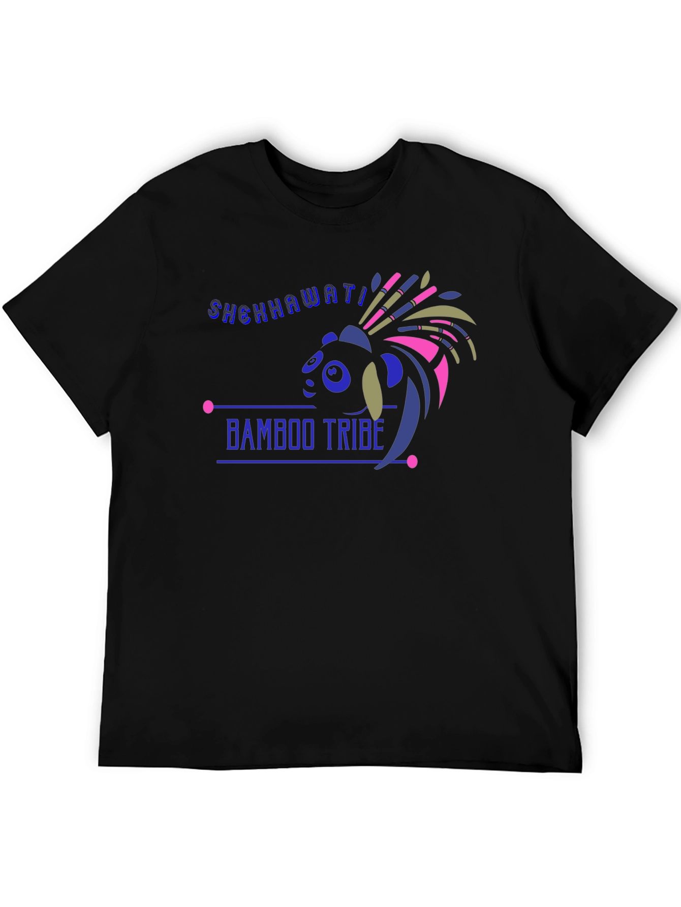 Bamboo Tribe Tee - Black Cotton Graphic T-Shirt