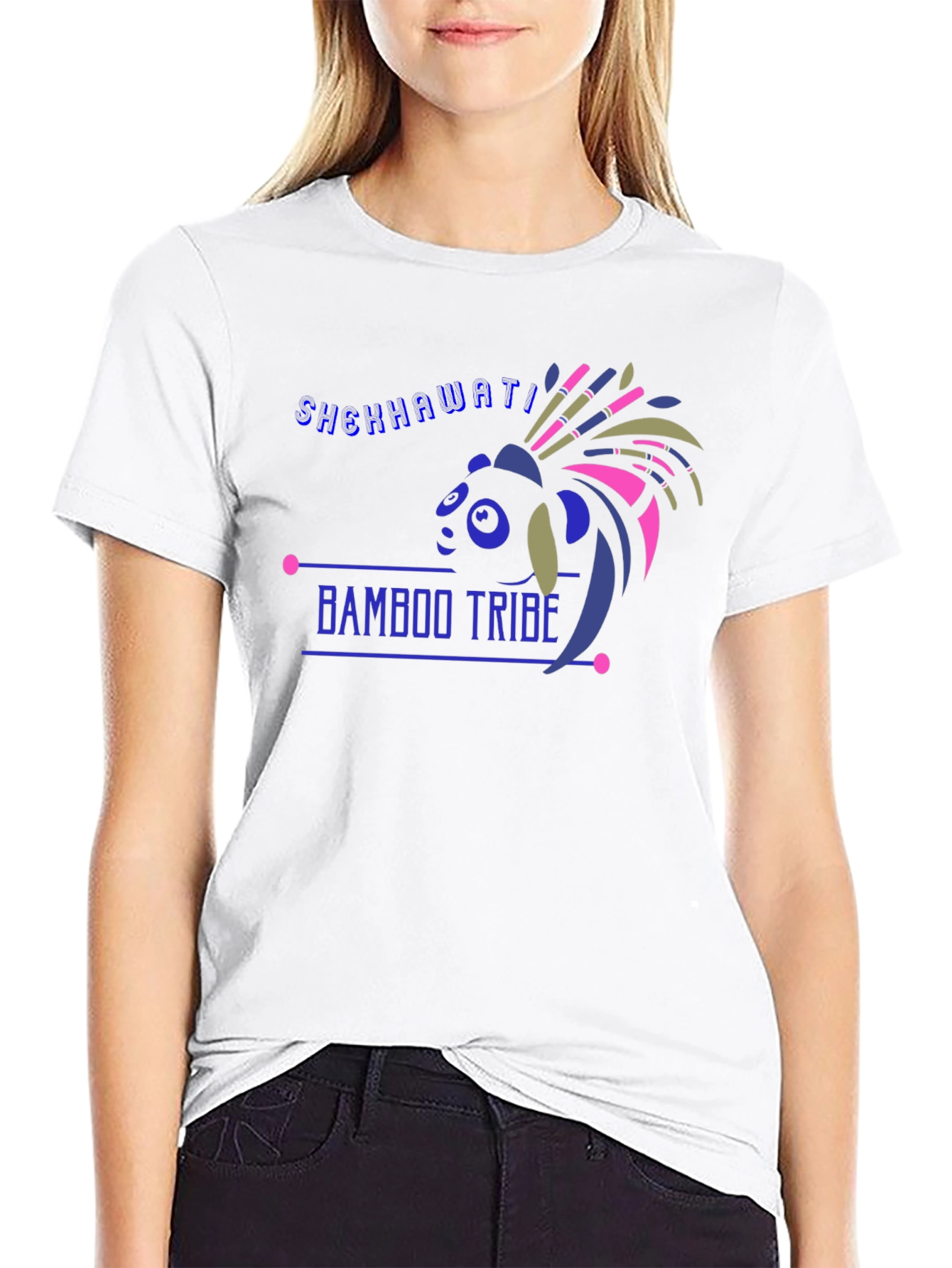 Bamboo Tribe Tee - Black Cotton Graphic T-Shirt