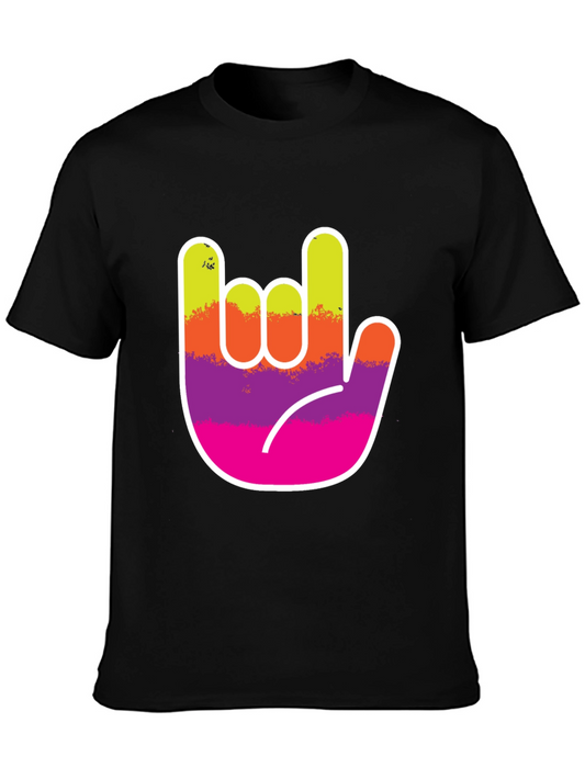 Rock On Hand Graphic Tee - Black