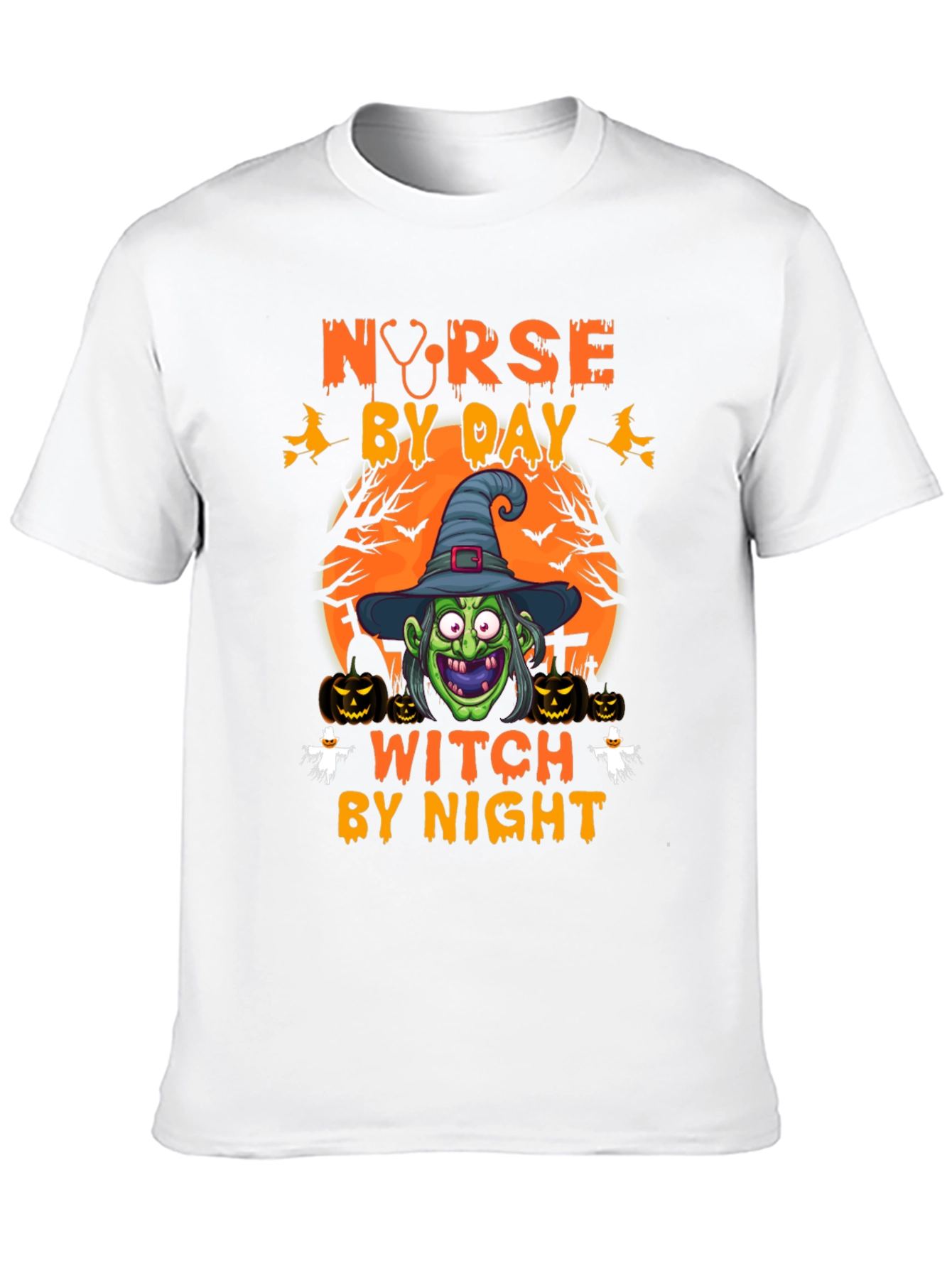 Nurse by Day Witch by Night Halloween T-Shirt