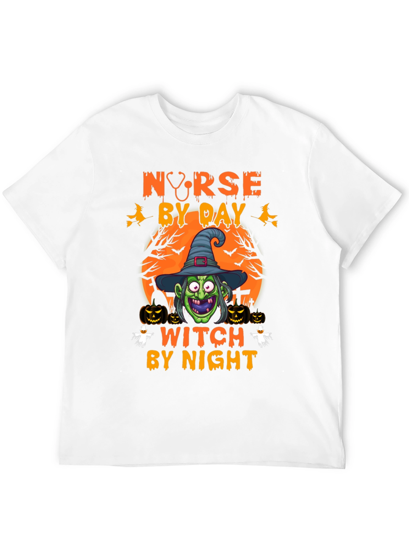 Nurse by Day Witch by Night Halloween T-Shirt