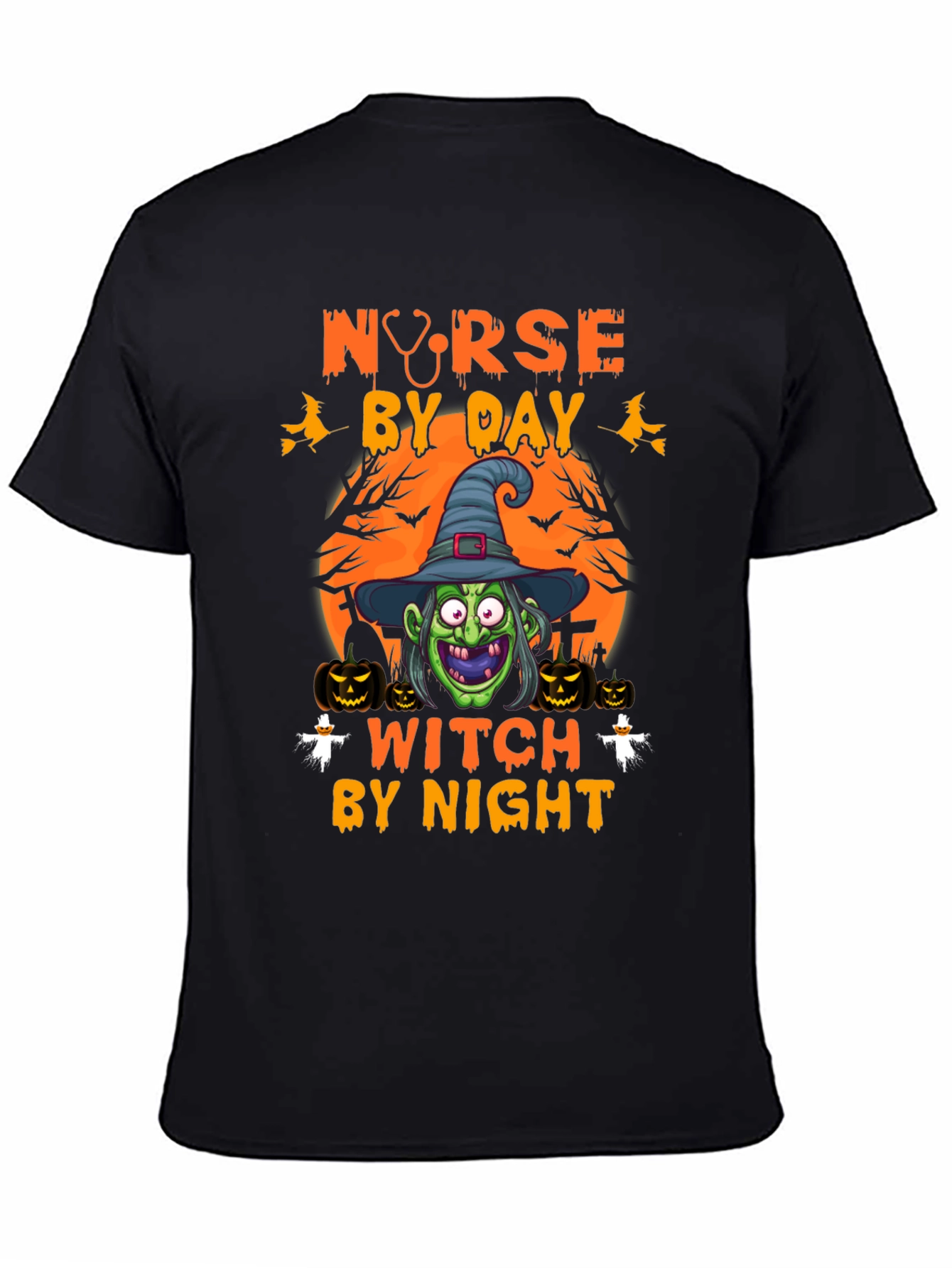 Nurse by Day Witch by Night Halloween T-Shirt