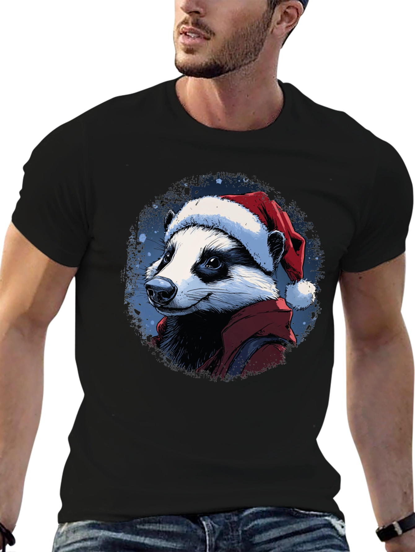 Festive Badger T-Shirt - Holiday Apparel