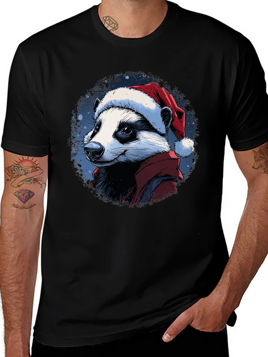 Festive Badger T-Shirt - Holiday Apparel