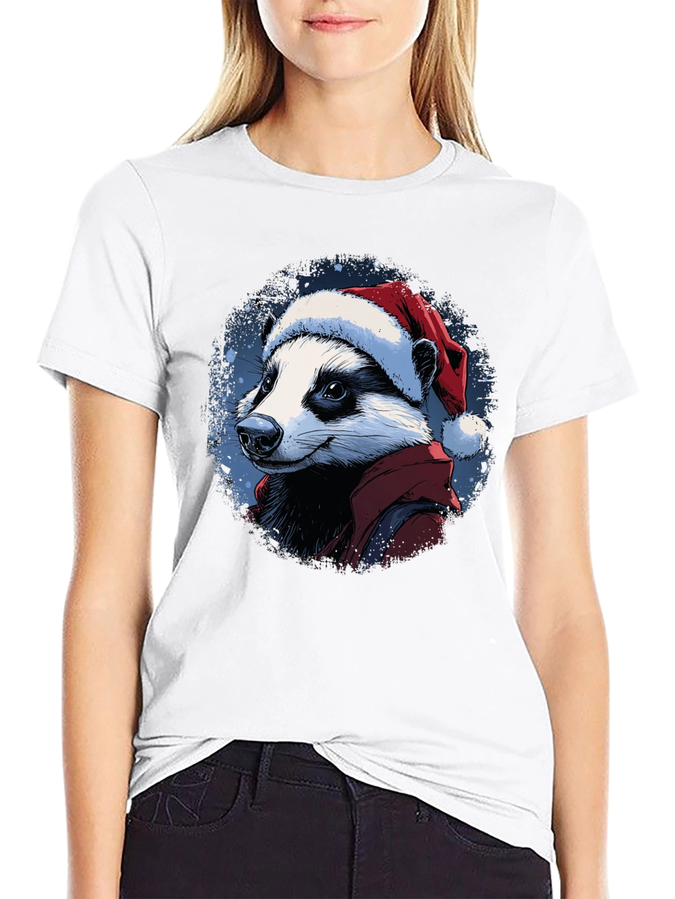 Festive Badger T-Shirt - Holiday Apparel