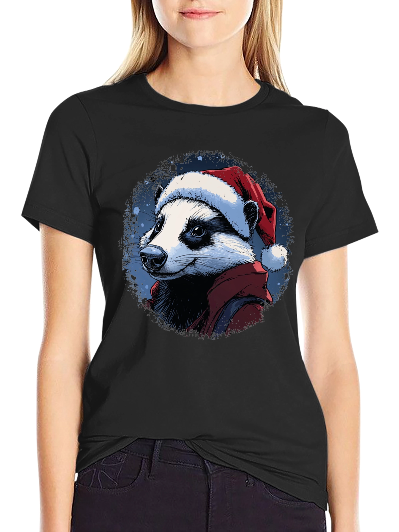 Festive Badger T-Shirt - Holiday Apparel