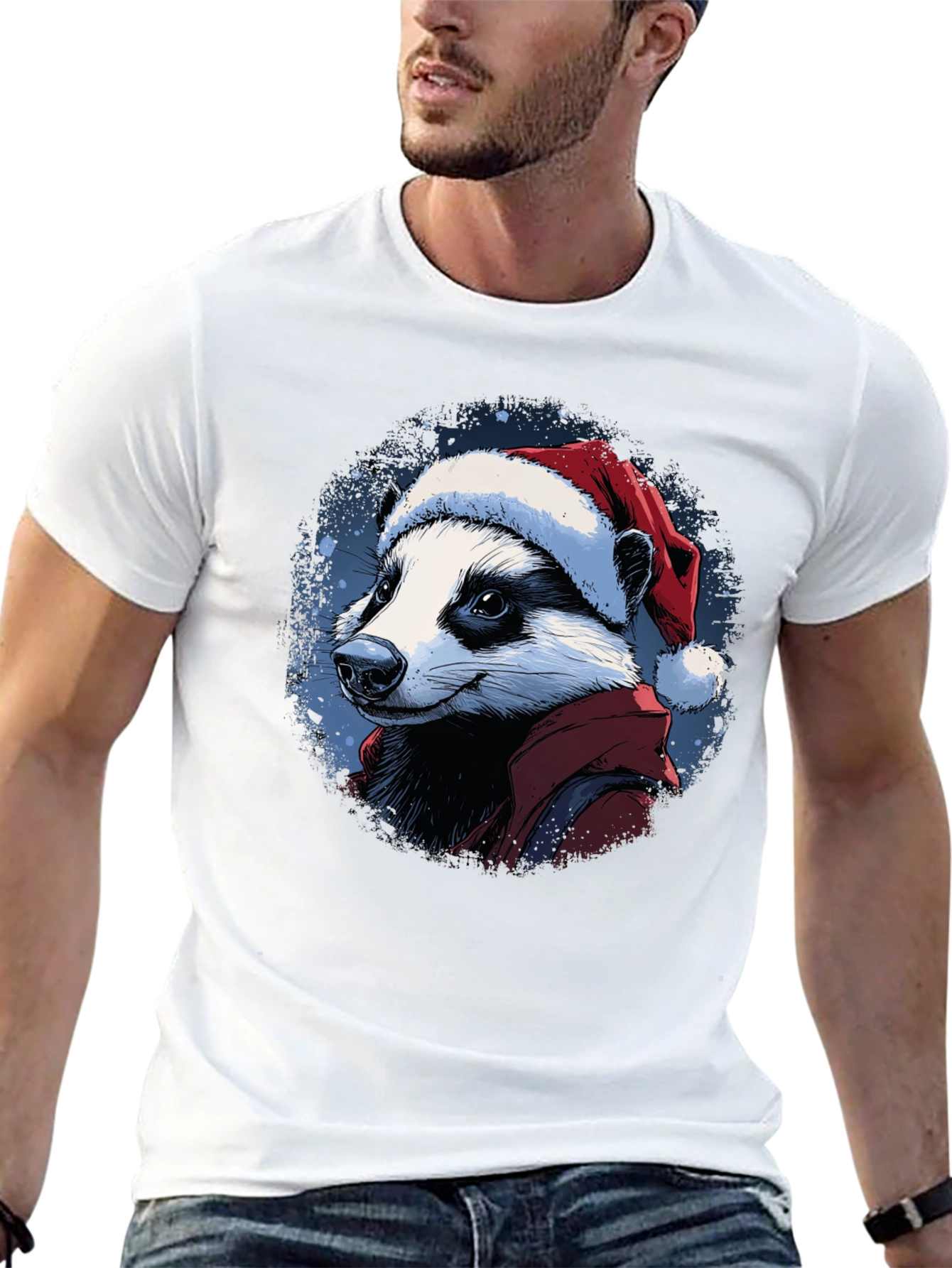 Festive Badger T-Shirt - Holiday Apparel