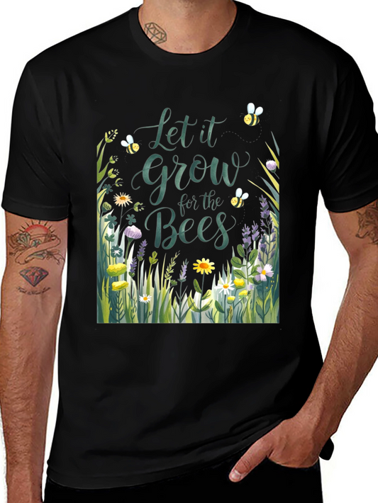 Let it Grow for the Bees Black T-Shirt