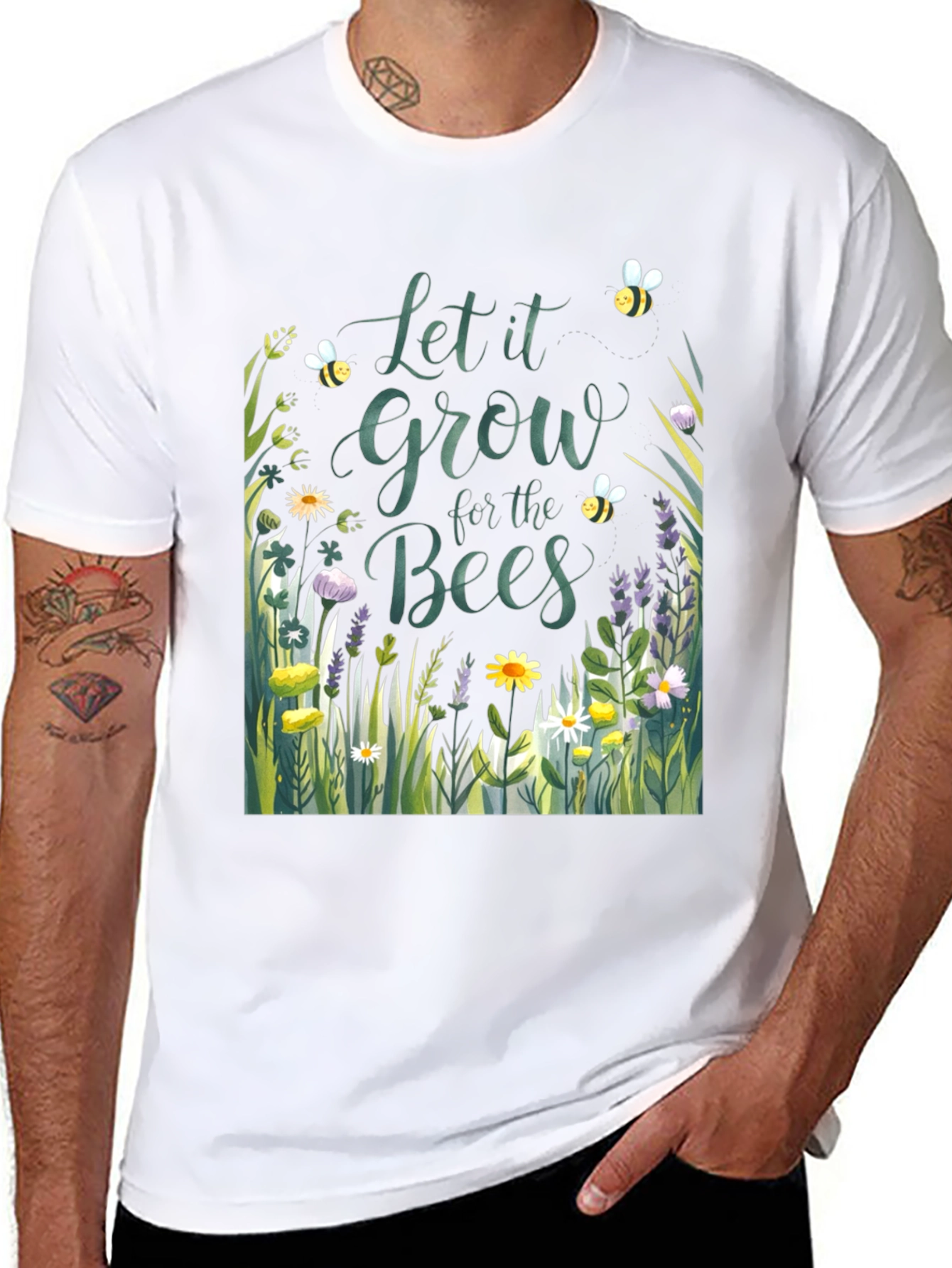 Let it Grow for the Bees Black T-Shirt