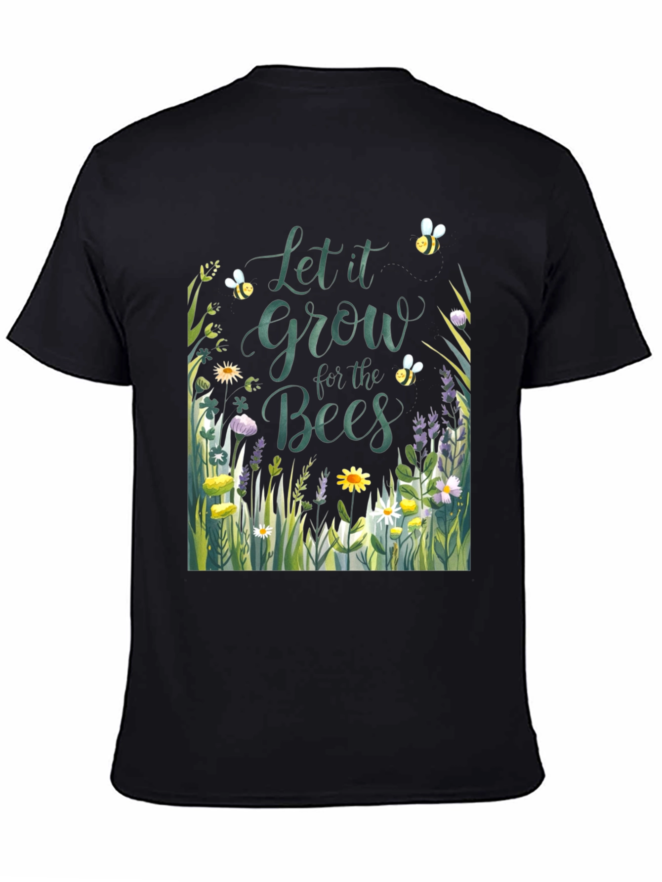 Let it Grow for the Bees Black T-Shirt