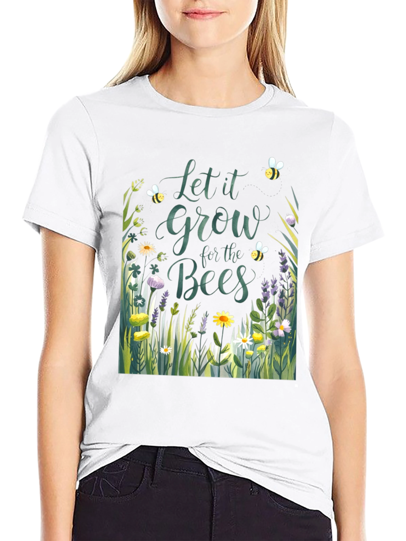 Let it Grow for the Bees Black T-Shirt