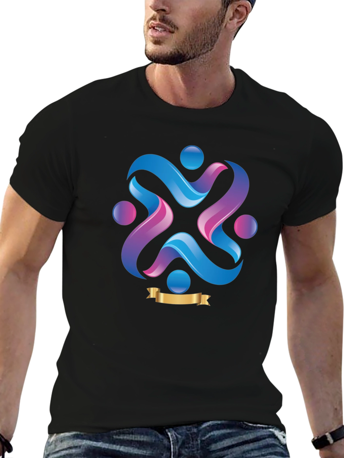 Abstract Graphic Print Crew Neck T-Shirt