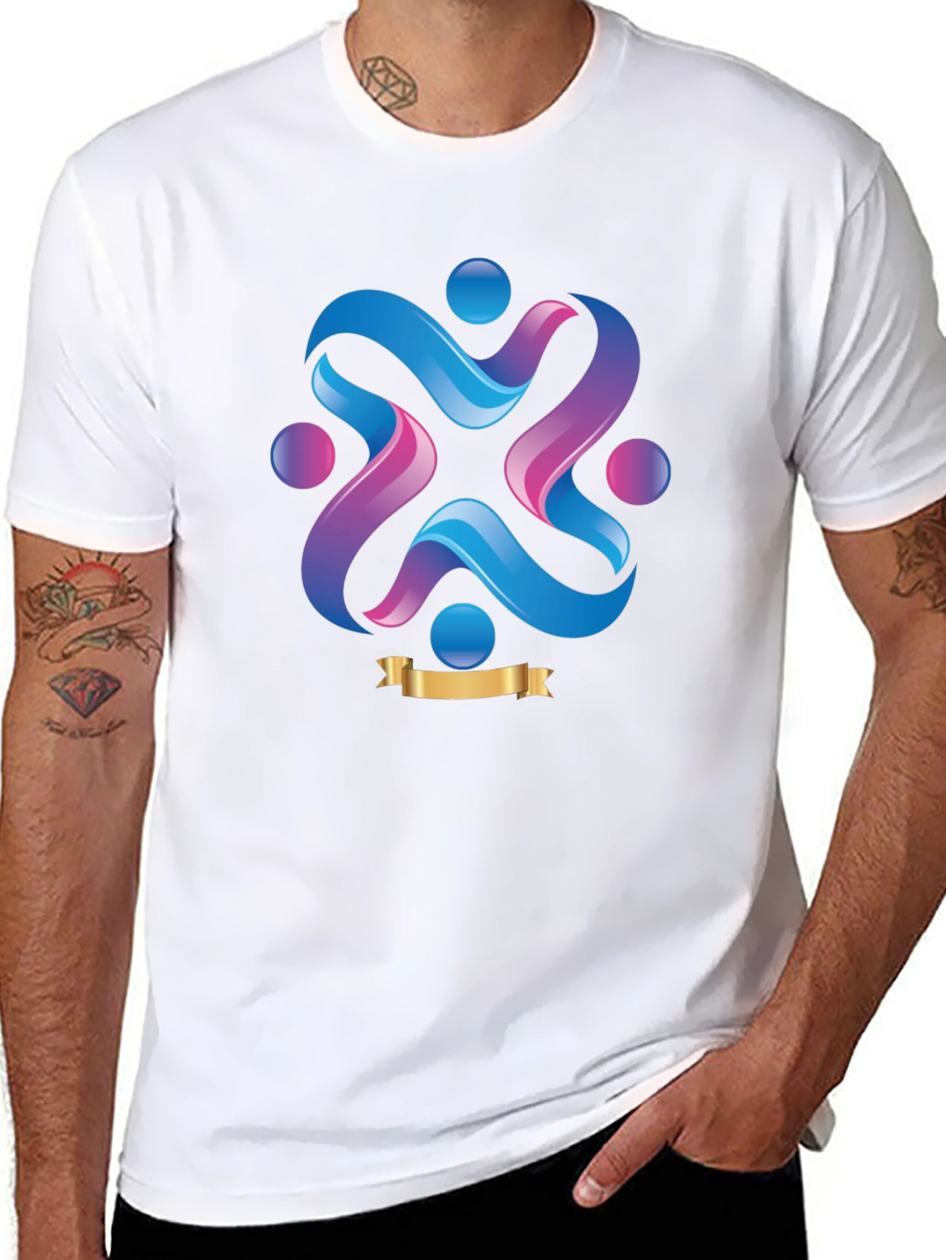 Abstract Graphic Print Crew Neck T-Shirt