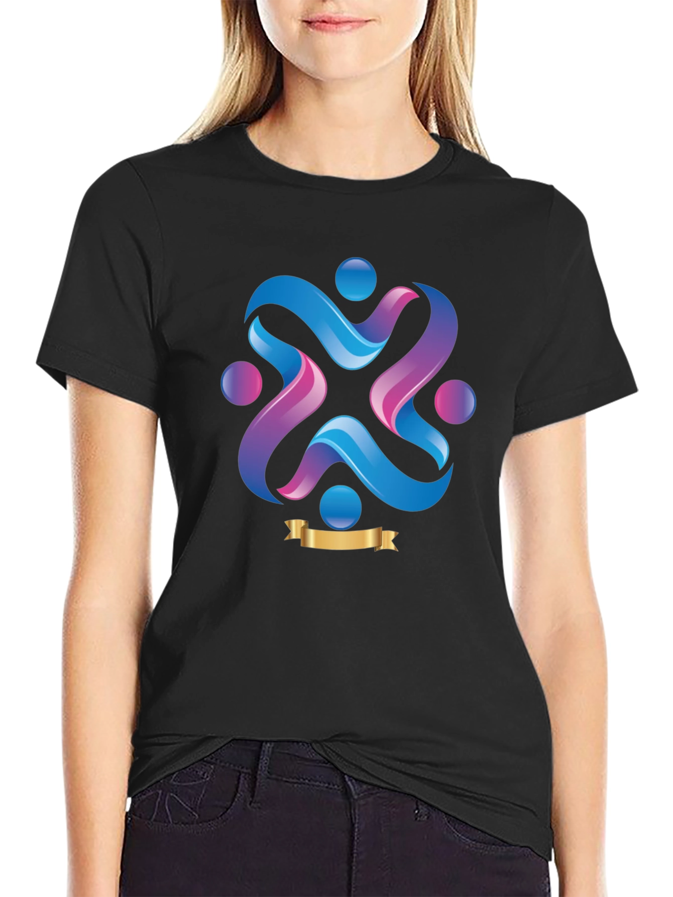 Abstract Graphic Print Crew Neck T-Shirt