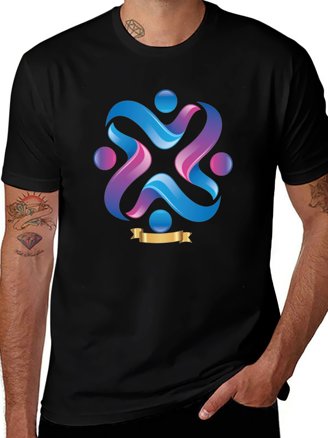 Abstract Graphic Print Crew Neck T-Shirt