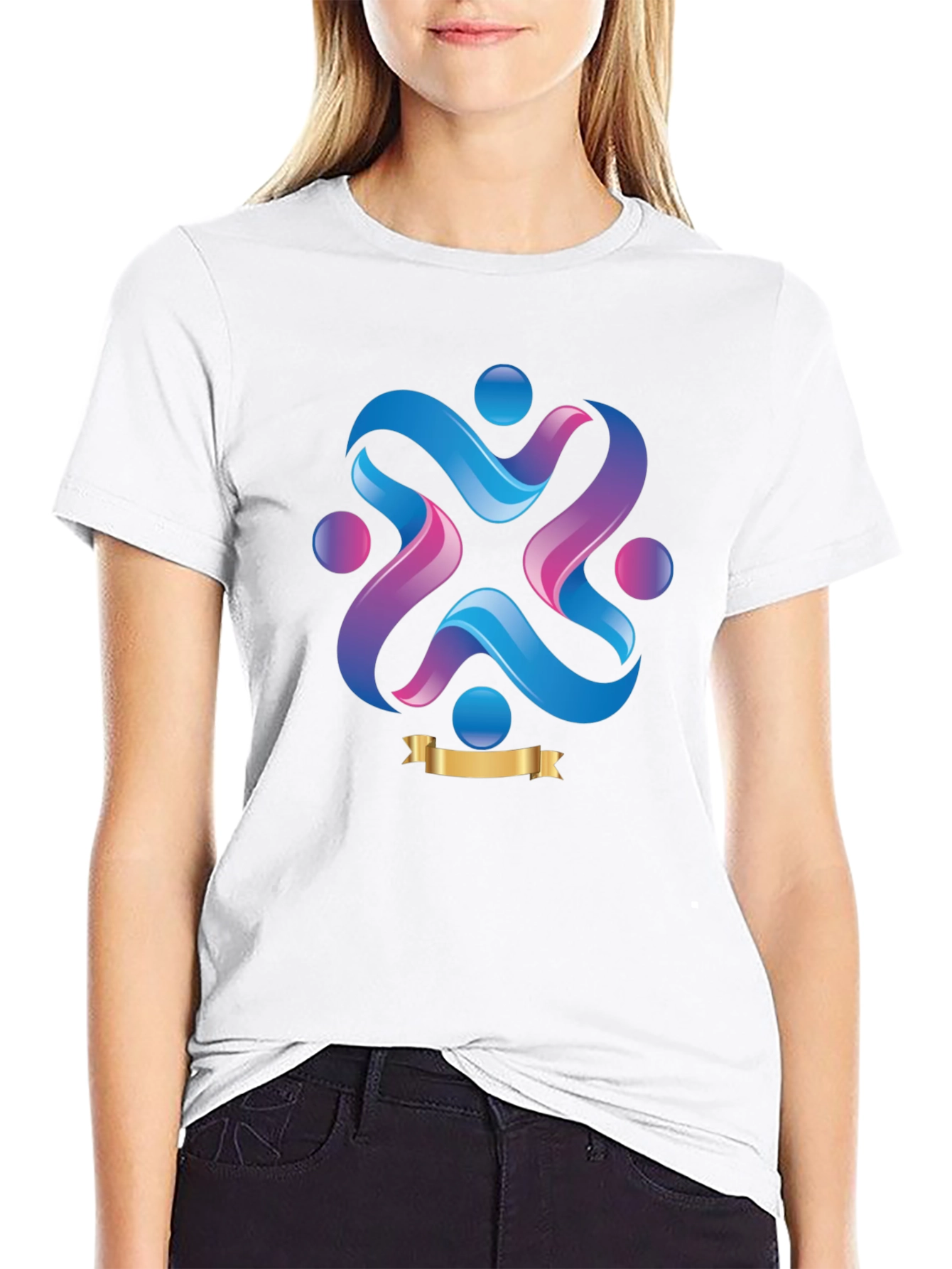 Abstract Graphic Print Crew Neck T-Shirt