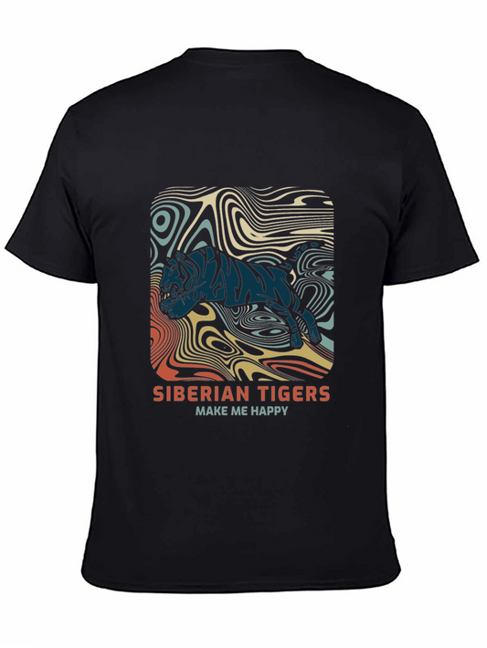 Siberian Tiger Graphic Tee - Make Me Happy - Black