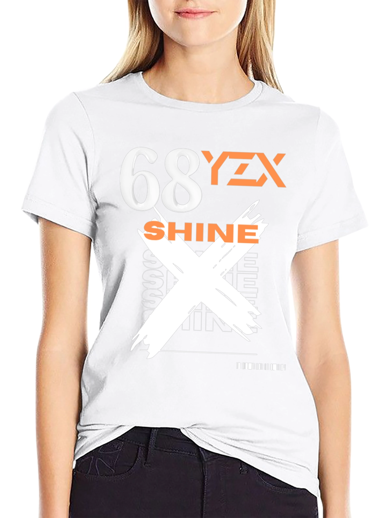 Mens Black Graphic Tee - 68YZX Shine Design