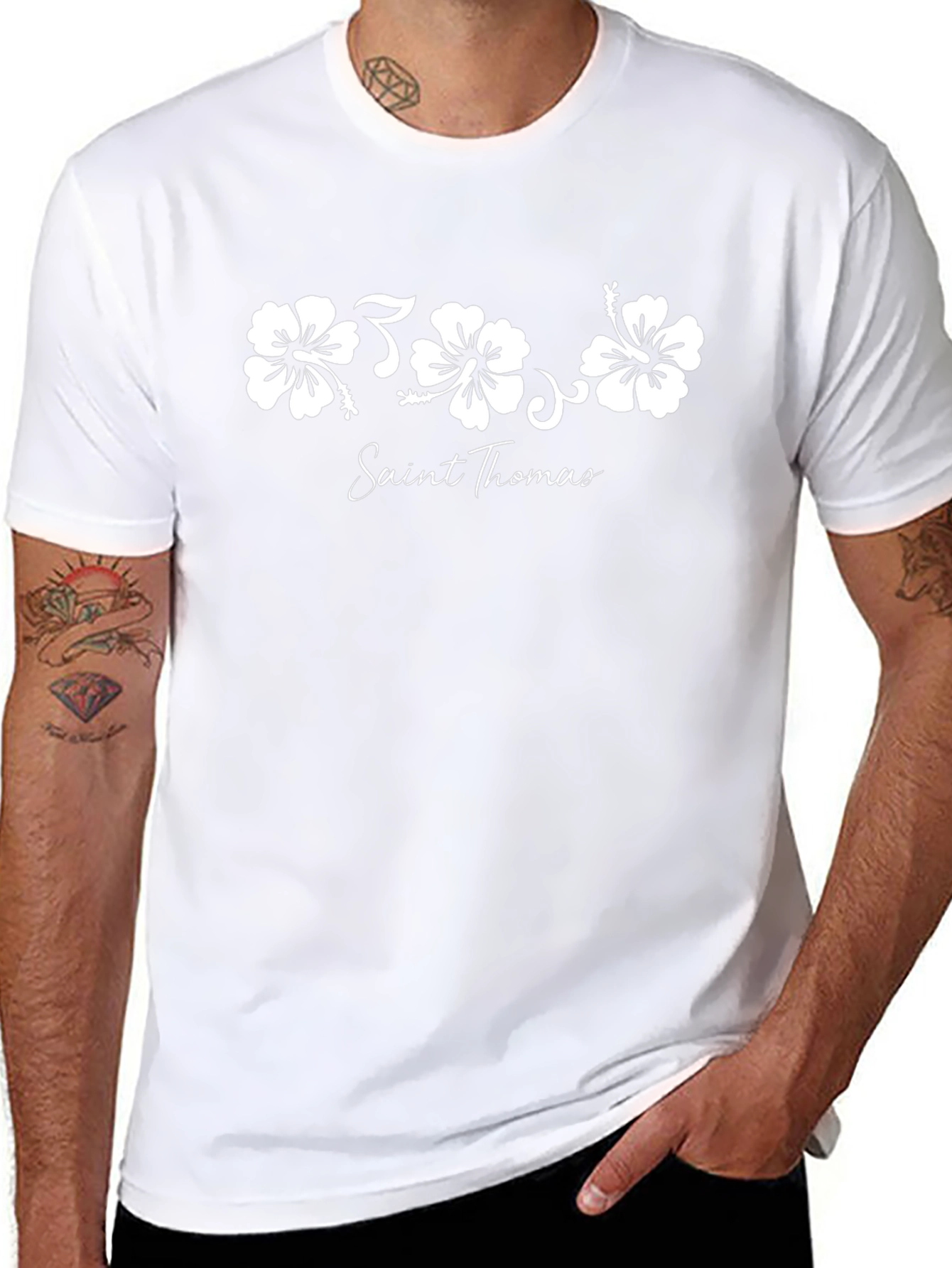 Saint Thomas Hibiscus Flower T-Shirt