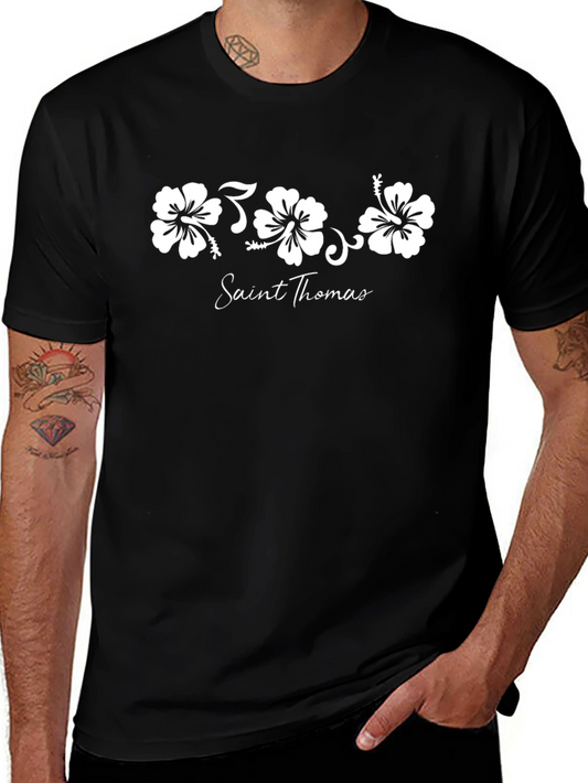 Saint Thomas Hibiscus Flower T-Shirt