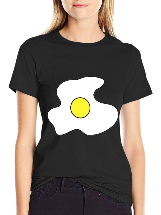 Fried Egg Graphic Tee - Casual Black T-Shirt