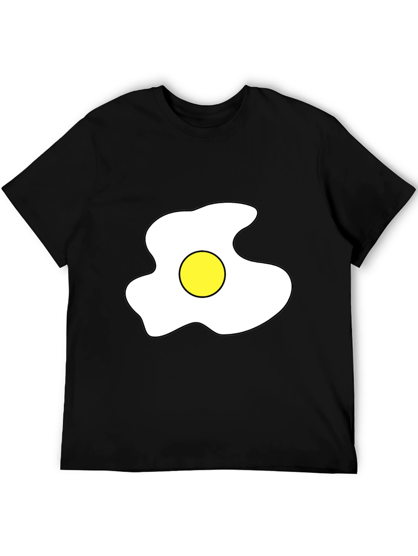 Fried Egg Graphic Tee - Casual Black T-Shirt
