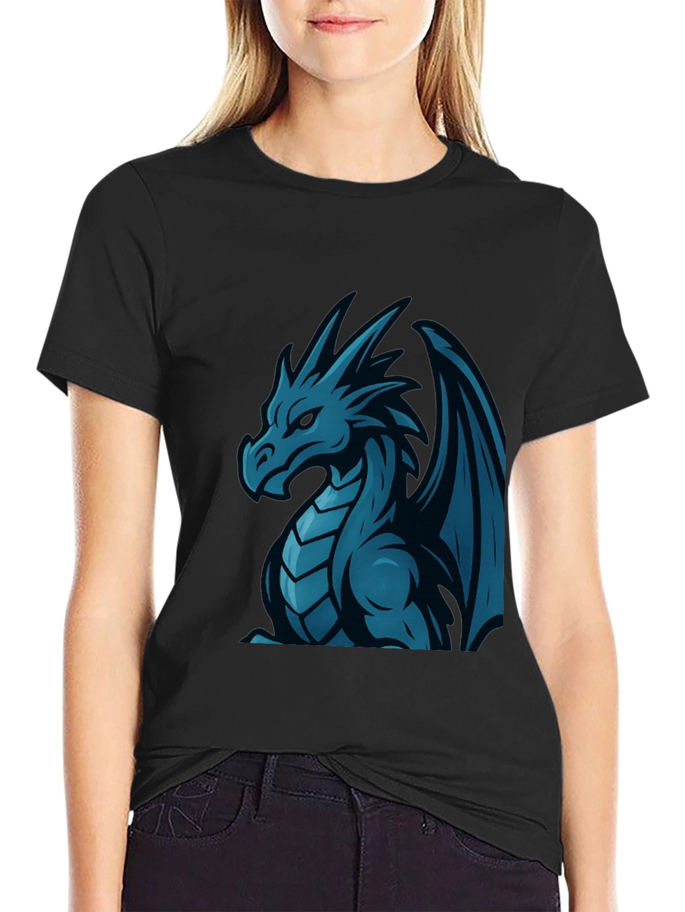 Blue Dragon Graphic Tee - Mens Black T-Shirt
