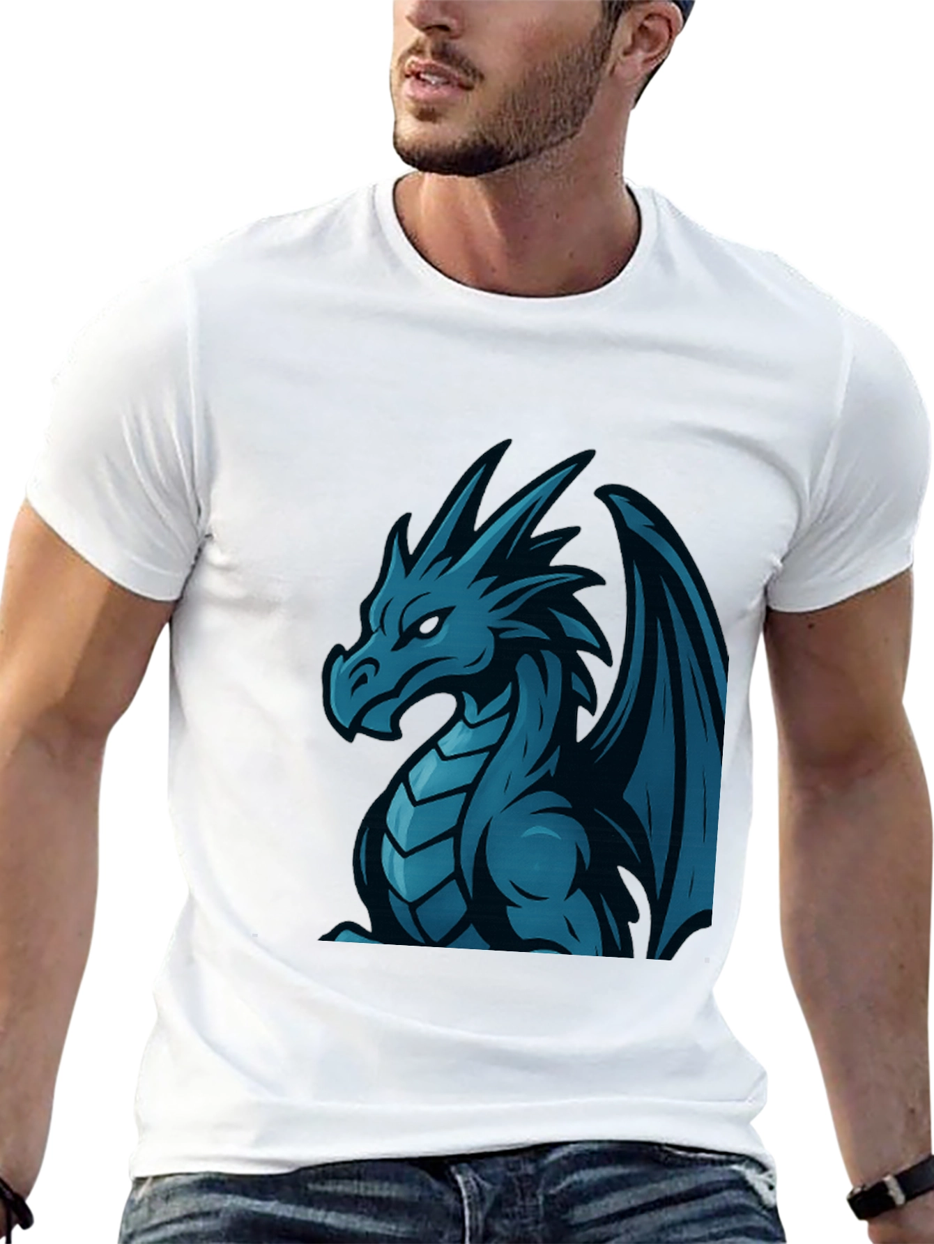 Blue Dragon Graphic Tee - Mens Black T-Shirt