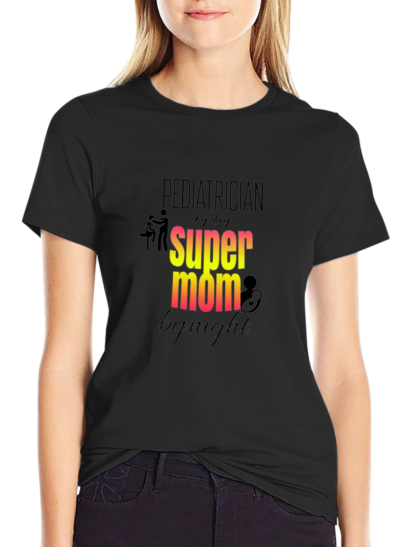 Pediatrician Super Mom Graphic Tee