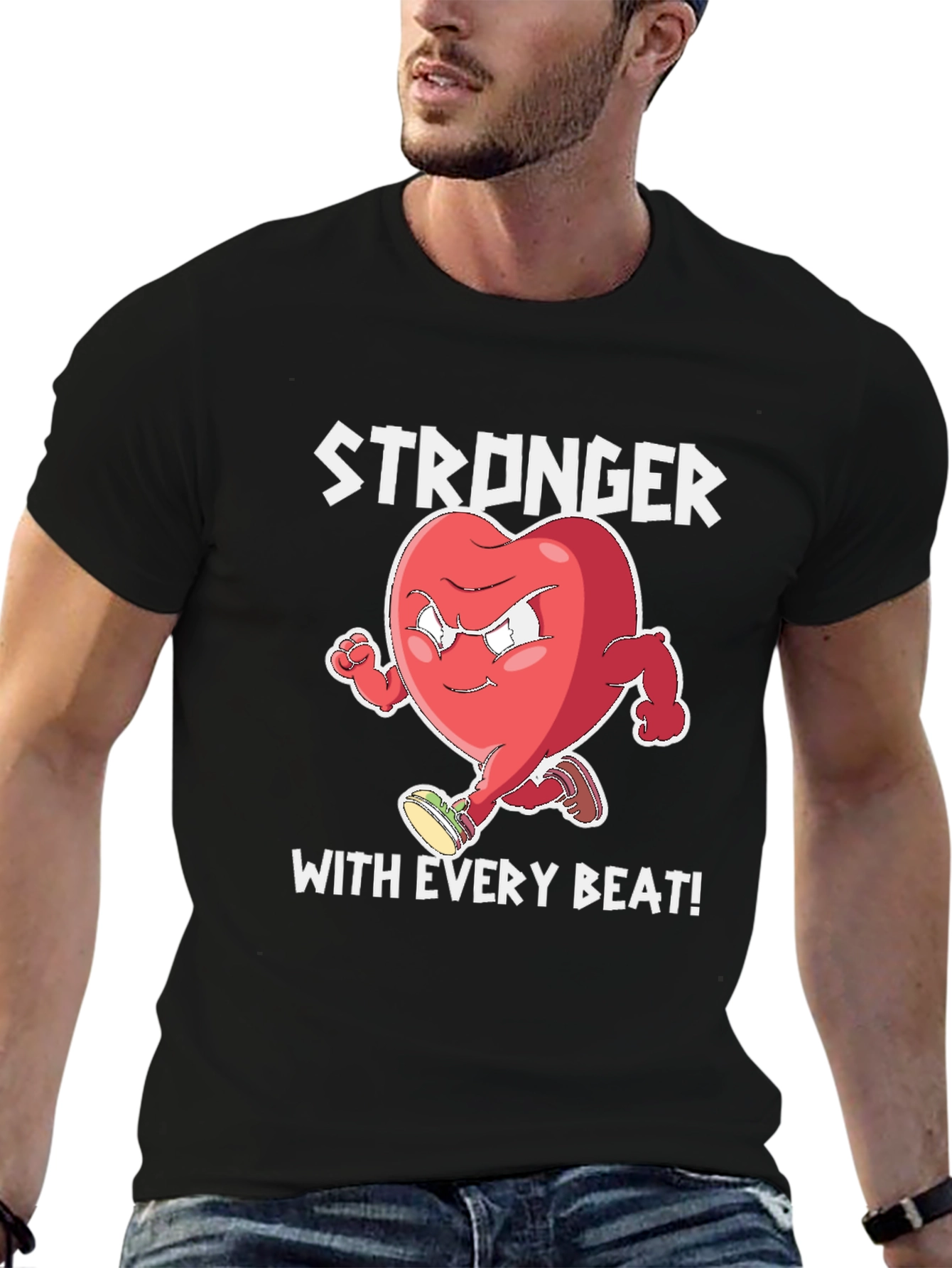 Stronger With Every Beat Graphic T-Shirt