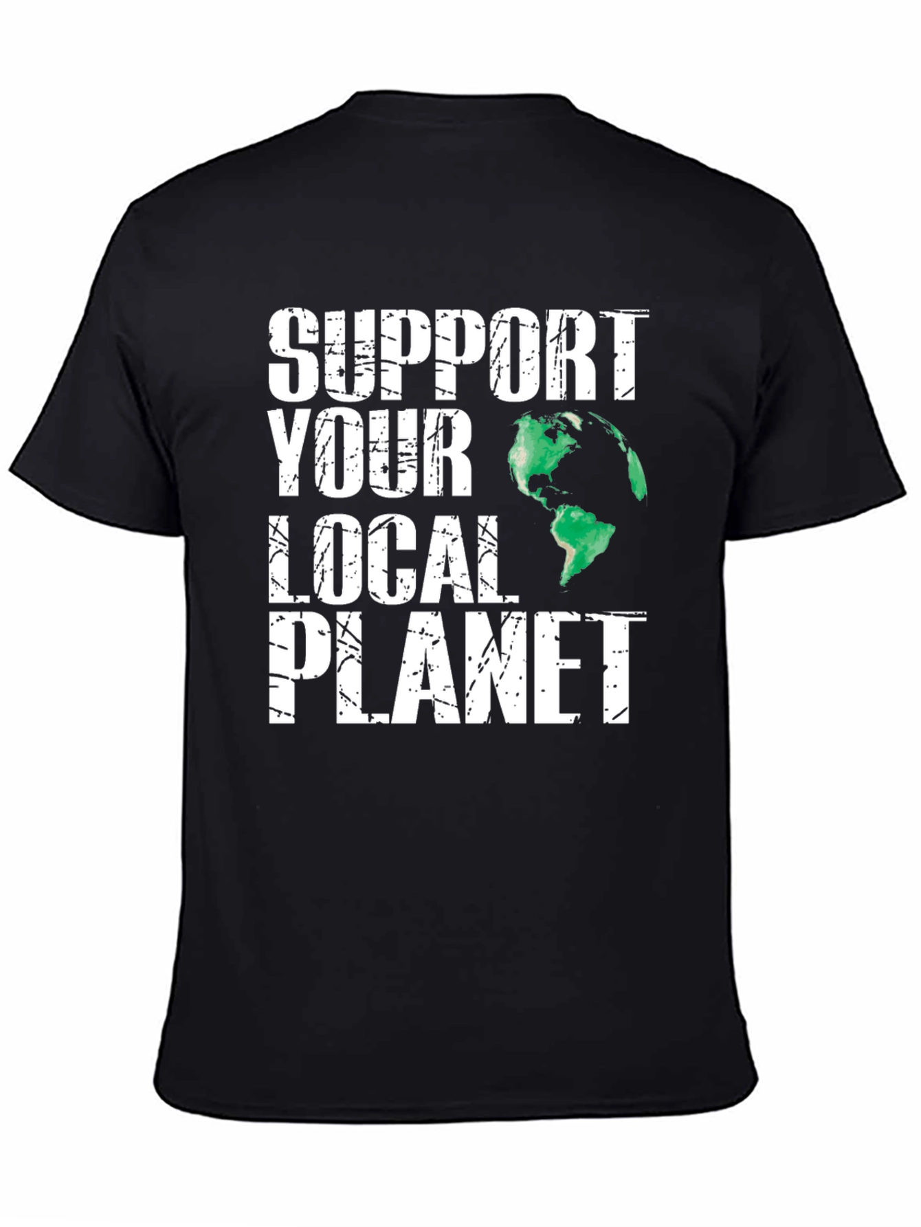 Support Your Local Planet Black Graphic T-Shirt