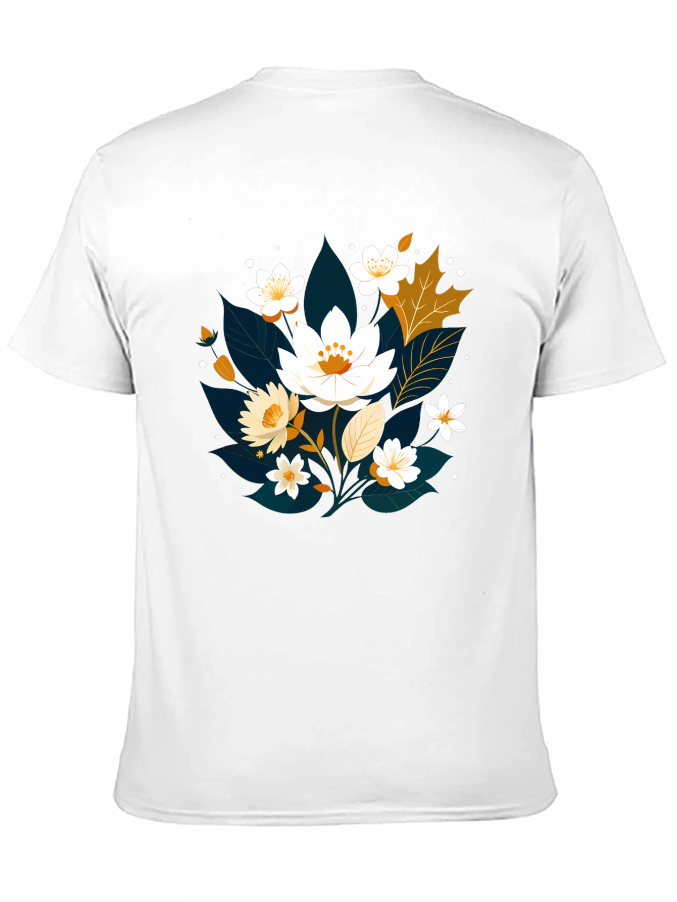 Floral Print Black T-Shirt - Nature Inspired Design
