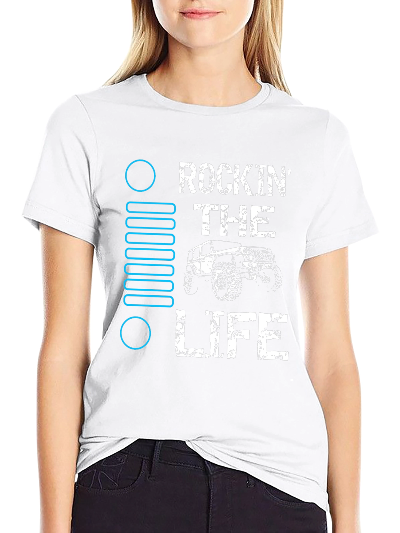 Rockin the Life Black Jeep T-Shirt