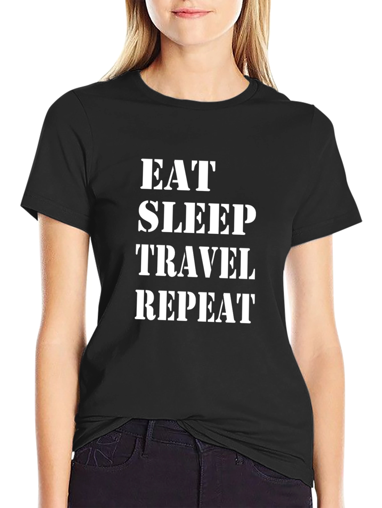 Eat Sleep Travel Repeat Graphic Tee